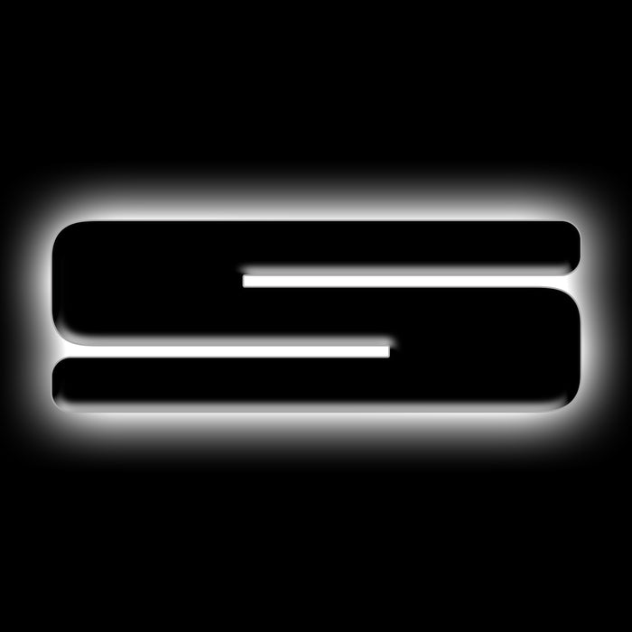 ORACLE Universal Illuminated LED Letter Badges, Matte Black Surface Finish, S, White