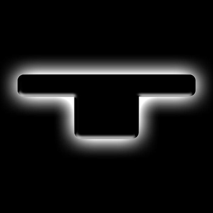 ORACLE Universal Illuminated LED Letter Badges, Matte Black Surface Finish, T, White