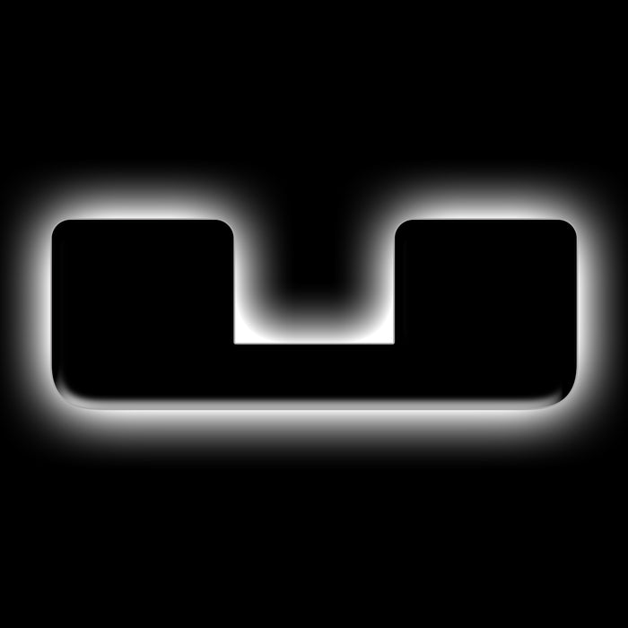 ORACLE Universal Illuminated LED Letter Badges, Matte Black Surface Finish, U, White