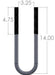 3 1/4" x 14" U-Bolt Dimensions