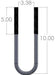 3 3/8" x 10" U-Bolt Dimensions