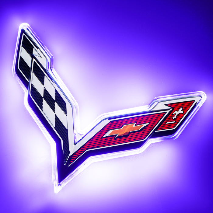 ORACLE 2015-2019 Chevrolet Corvette C7 Illum Rear Emblem - Dual Intensity - UV/Purple