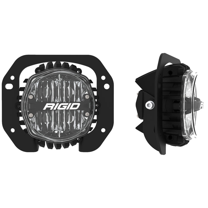 RIGID Jeep JL/Gladiator Bumper Fog Mount Kit For 18-Pres Jeep JL Rubicon/Gladiator 1 Piece Plastic With 360-Series 4.0 Inch SAE White Lights | Black