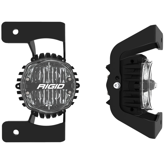RIGID Jeep JL/Gladiator 3 Piece Steel Bumper Fog Kit For 18-Pres Jeep JL Rubicon/Gladiator JT With 1 Set 360-Series 4.0 Inch SAE Yellow Lights | Black