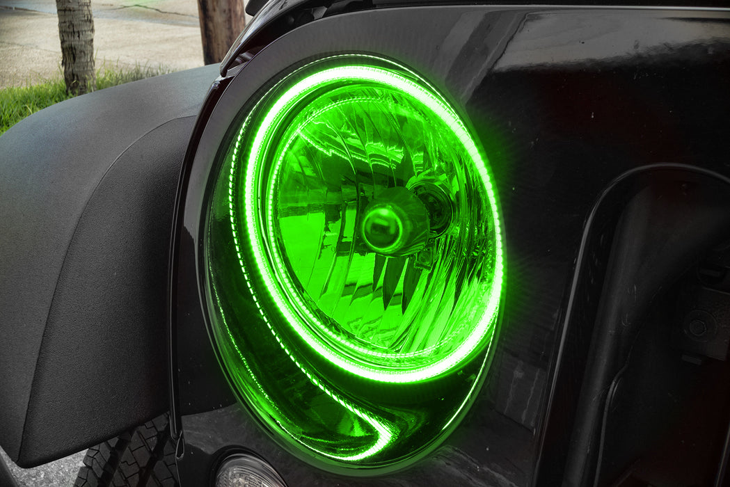 ORACLE Surface Mount LED Headlight Halo Kit, Green, Jeep Wrangler (2007-2017), view 8
