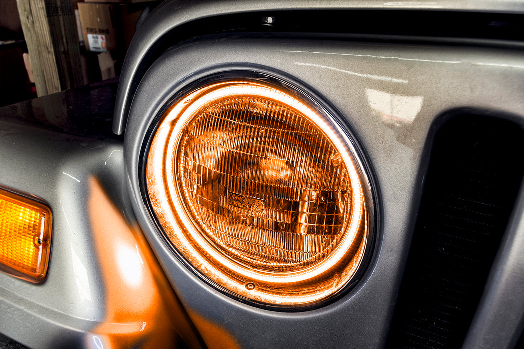 ORACLE Surface Mount LED Headlight Halo Kit, Amber, Jeep Wrangler TJ (1997-2006), view 2