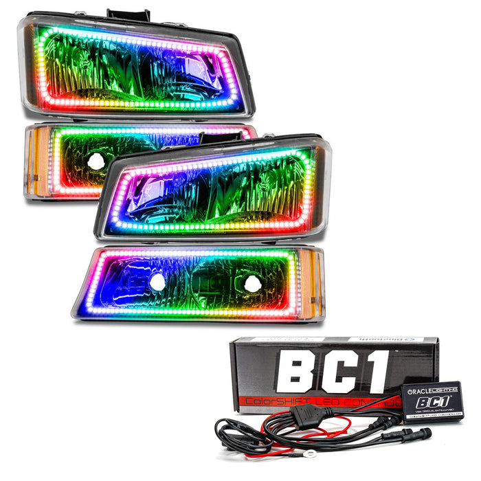 ORACLE 2003-2006 Chevrolet Silverado ColorSHIFT Square Headlight Halo - with BC2 Controller