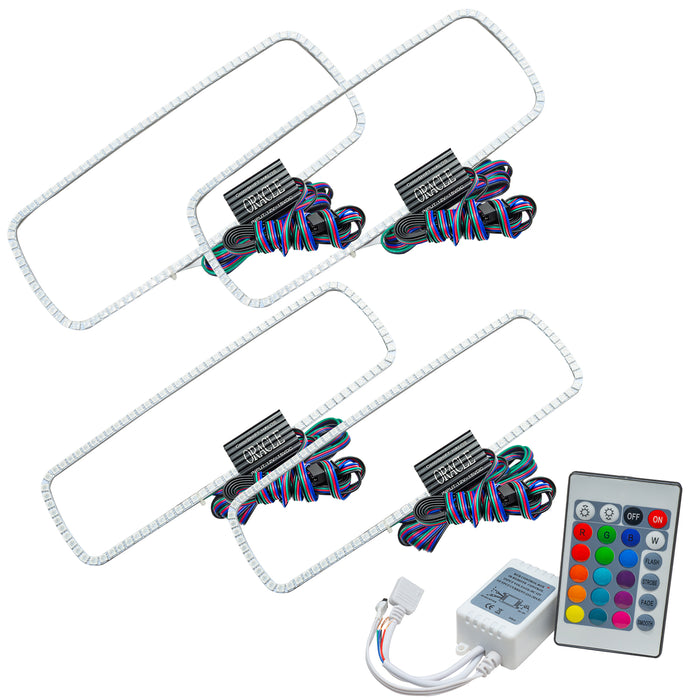 ORACLE 2005 Ford Excursion LED Headlight Halo Kit - ColorSHIFT - with Simple Controller