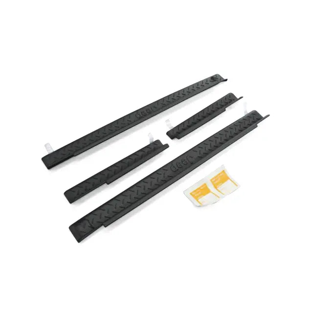 Door Sill Guards, Black Plastic, Set of 4, Jeep Logo