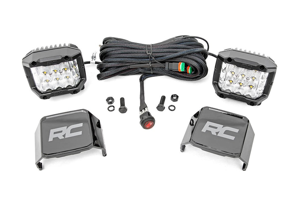 Rough Country 3 Inch Chrome Series LED Lights - Wide Angle Osram - Pair