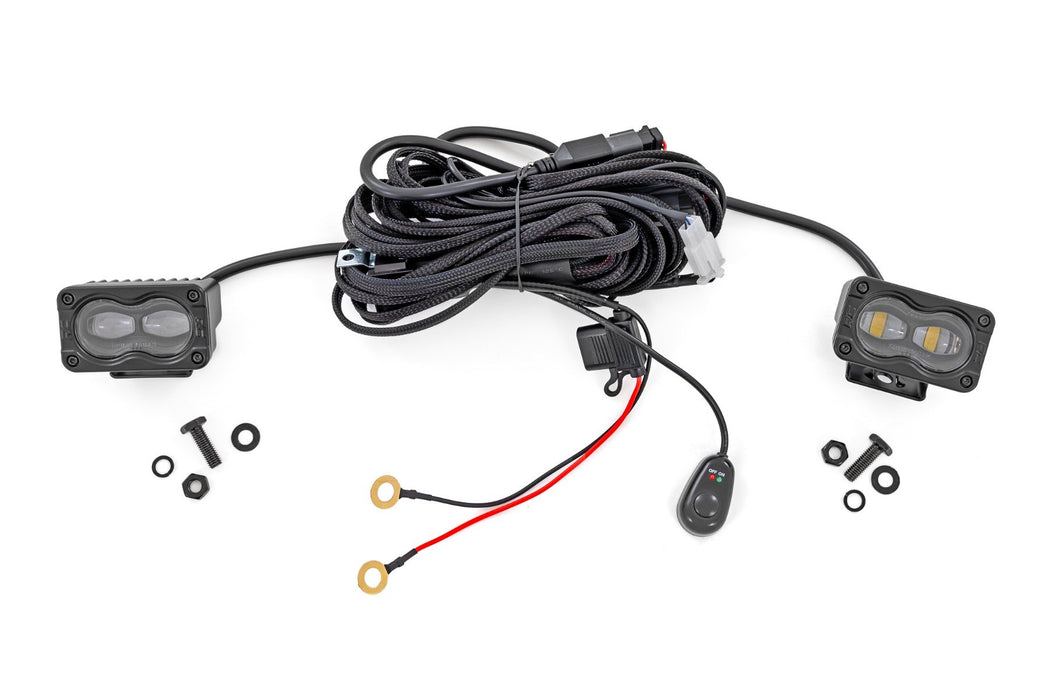 Rough Country 3x1.75 Inch Black Series LED Slim Aux - SAE Fog - Pair | P/N 70910