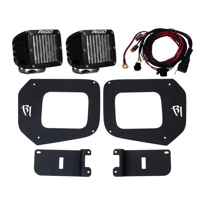 RIGID 16-20 Toyota Tacoma Fog Light Mount Kit Includes 2 SAE D-Series Lights D-Series Pro