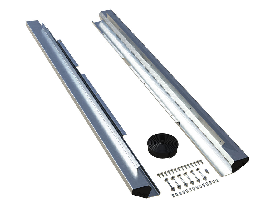 07-18 Wrangler JK 4 Door RockGuard Aluminum Rock Slider Kit Bare TeraFlex