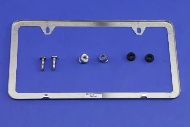 License Plate Frame, Bright Polished, Slim Edge, No Logo