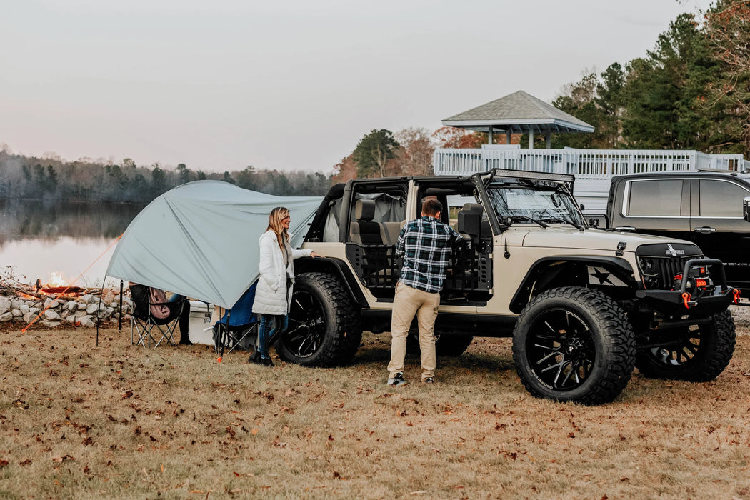 Tailgate Tent, Rain Cover, Awning For All Jeep Wranglers Gray Trail Gear Oasis
