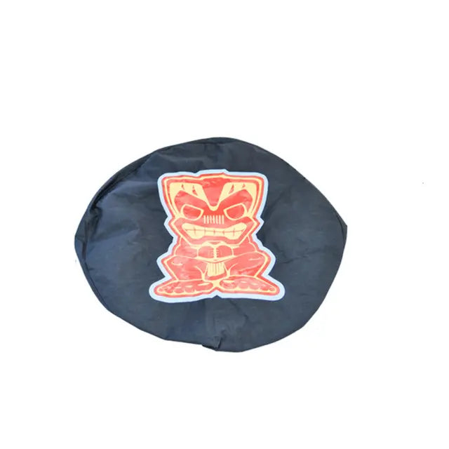 Spare Tire Cover, Tiki Bob Logo on Black Denim