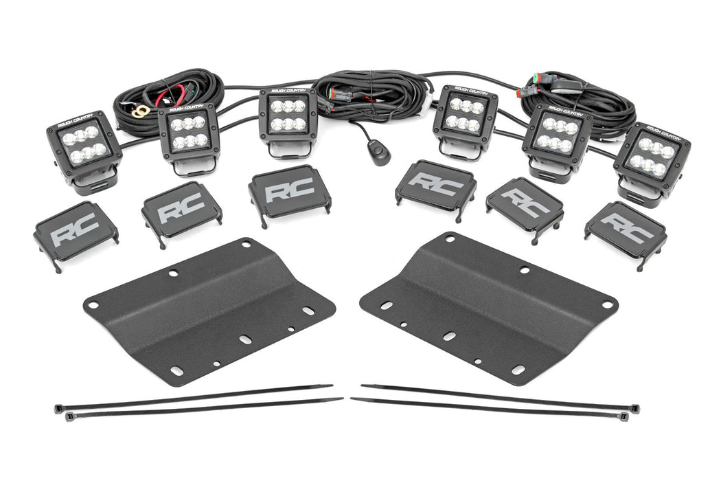 LED Light Kit - Fog Mount - Triple 2 inch Black Pair - Spot - Ford Bronco (21-24)