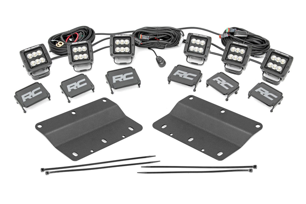 LED Light Kit - Fog Mount - Triple 2 inch Black Pair - Flood - Ford Bronco (21-24)