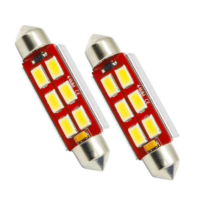ORACLE 44MM 6 LED 3-Chip Festoon Bulbs (Pair), Cool White