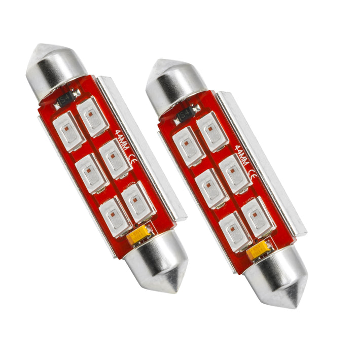 ORACLE 44MM 6 LED 3-Chip Festoon Bulbs (Pair), Cool White