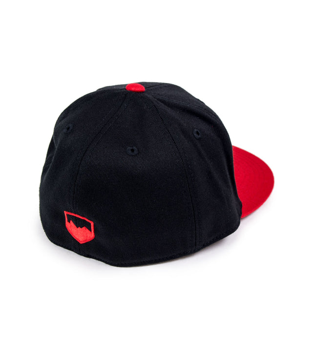TeraFlex FlexFit 2-Tone Flat Visor Hat, Black/Red, Small/Medium