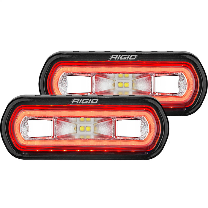 RIGID Industries 53122 SR-L Series Off-Road Spreader Pod, 3 Wire, Surface Mount, Red Halo, Pair