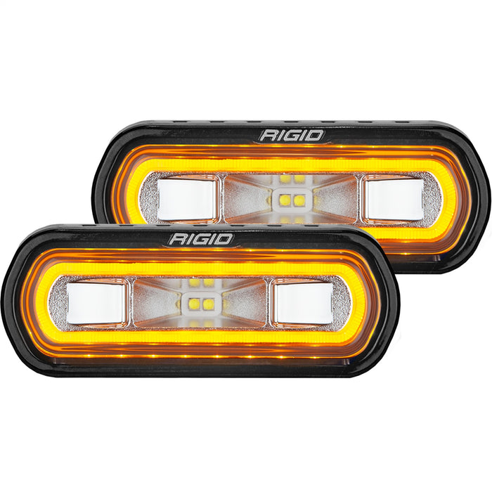 RIGID Industries 53123 SR-L Series Off-Road Spreader Pod, 3 Wire, Surface Mount, Amber Halo, Pair