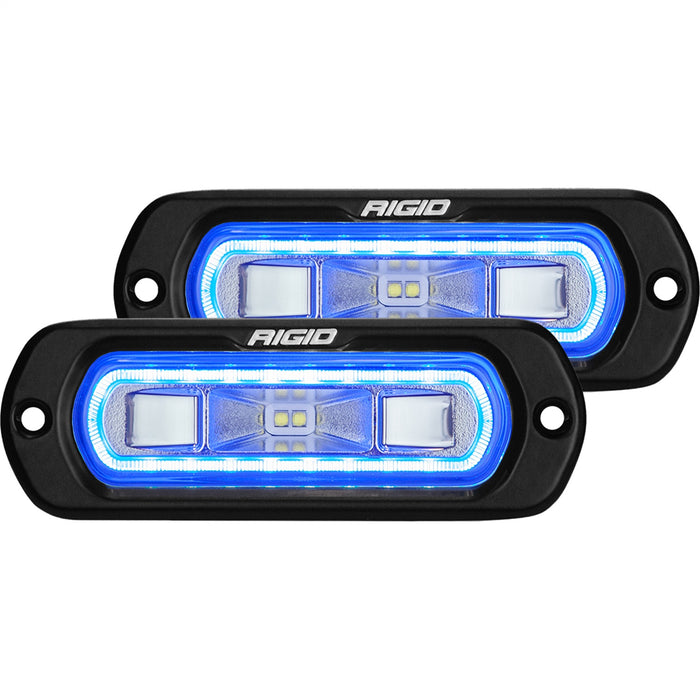 RIGID Industries 53221 SR-L Series Off-Road Spreader Pod, 3 Wire, Flush Mount, Blue Halo, Pair