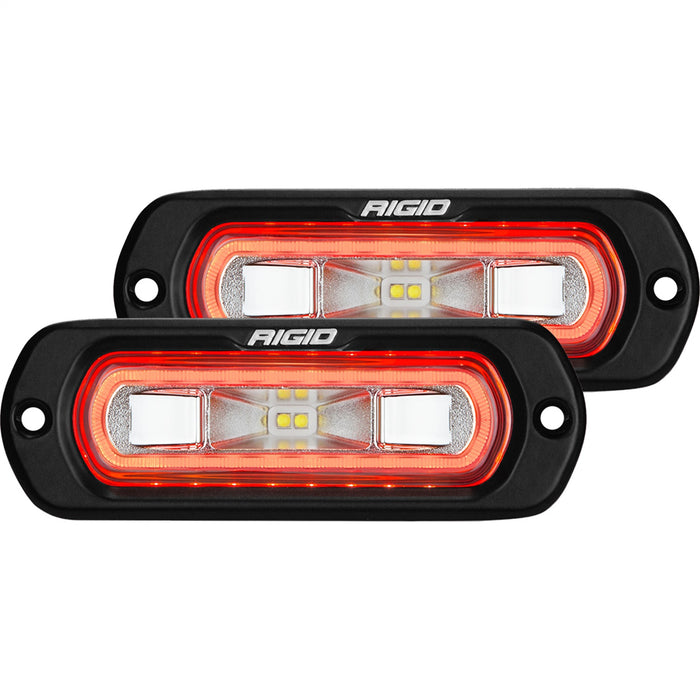 RIGID Industries 53222 SR-L Series Off-Road Spreader Pod, Flush Mount, Red Halo, Pair