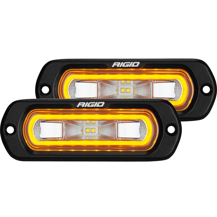 RIGID Industries 53223 SR-L Series Off-Road Spreader Pod, 3 Wire, Flush Mount, Amber Halo, Pair