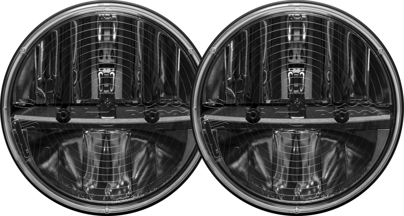 RIGID 7 Inch Round Heated Headlight With H13 To H4 Adaptor Pair