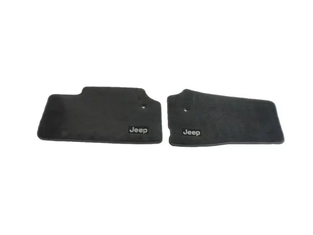 Front Carpet Floor Mats, Dark Slate Gray, Jeep Logo