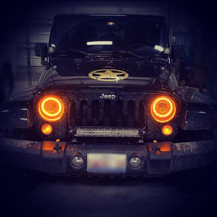 ORACLE LED Halo Headlights, Jeep Wrangler JK Switchback (2007-2018), view 8