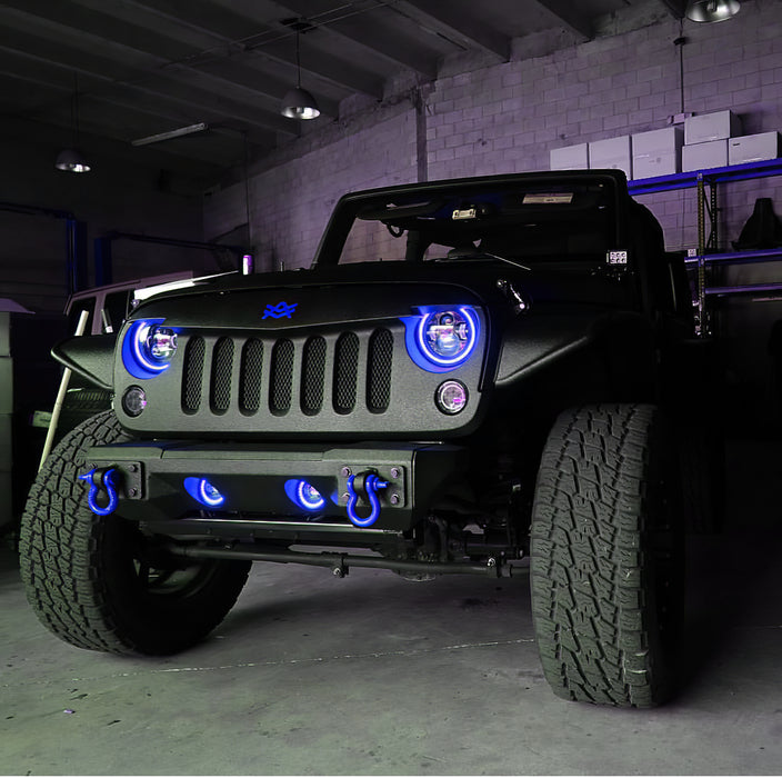 ORACLE 7" High Powered LED Headlights, Black Bezel, Dynamic ColorSHIFT®, view 4
