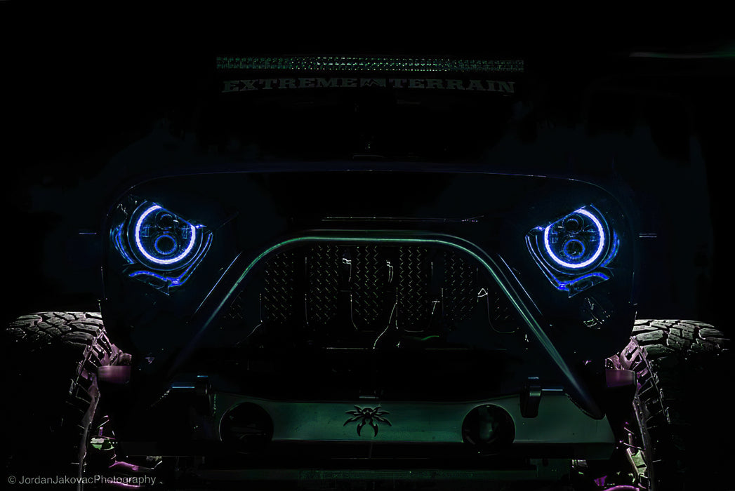 ORACLE 7" High Powered LED Headlights, Black Bezel, Dynamic ColorSHIFT®, view 5