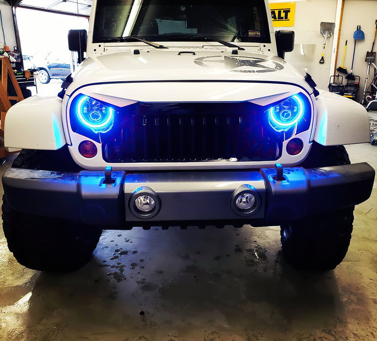 ORACLE 7" High Powered LED Headlights, Black Bezel, ColorSHIFT®, w/No Controller, view 7