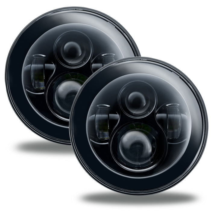 ORACLE 7" High Powered LED Headlights, NO HALO, Black Bezel