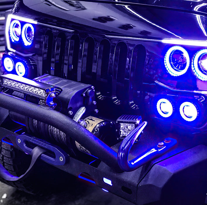 ORACLE VECTOR™ Grill Surface Mount LED Halo Kit, ®, w/No Controller, ColorSHIFT, Jeep JK/JL/JT, view 3