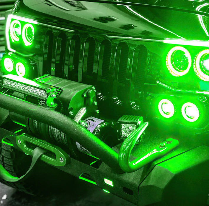ORACLE VECTOR™ Grill Surface Mount LED Halo Kit, ®, w/No Controller, ColorSHIFT, Jeep JK/JL/JT, view 5