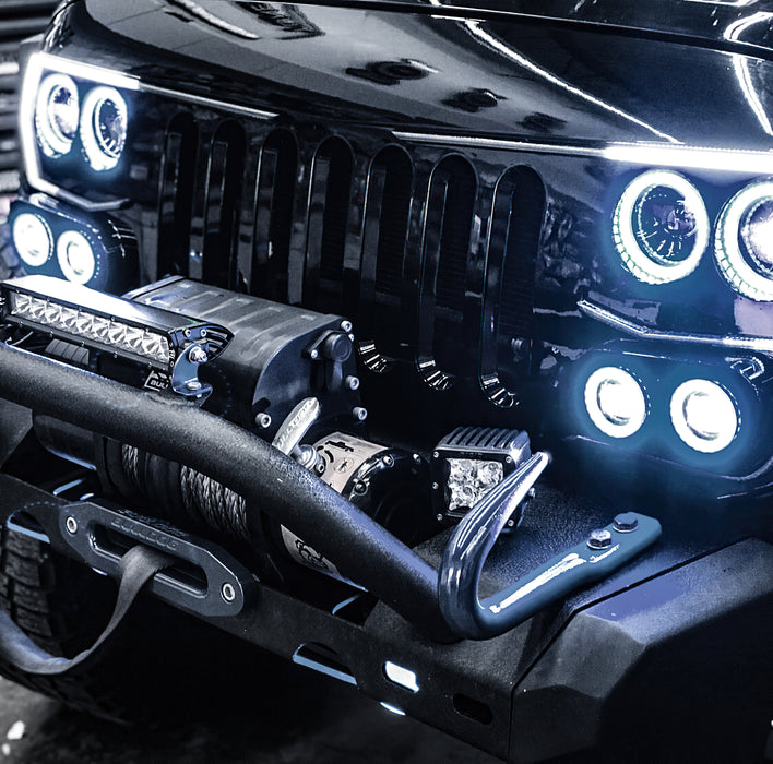 ORACLE VECTOR™ Grill Surface Mount LED Halo Kit, ®, w/BC2 Controller, ColorSHIFT, Jeep JK/JL/JT, view 2