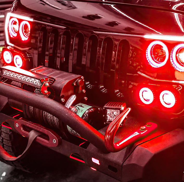 ORACLE VECTOR™ Grill Surface Mount LED Halo Kit, ®, w/Simple Controller, ColorSHIFT, Jeep JK/JL/JT, view 4