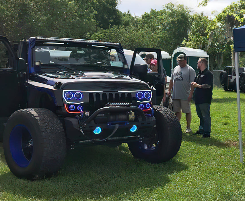 ORACLE VECTOR™ Grill Surface Mount LED Halo Kit, ®, w/Simple Controller, ColorSHIFT, Jeep JK/JL/JT, view 7