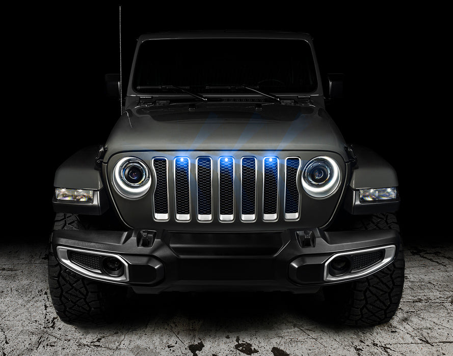 ORACLE Pre-Runner Style LED Grill Kit, Blue, Jeep Wrangler JL (2018-2023), view 2