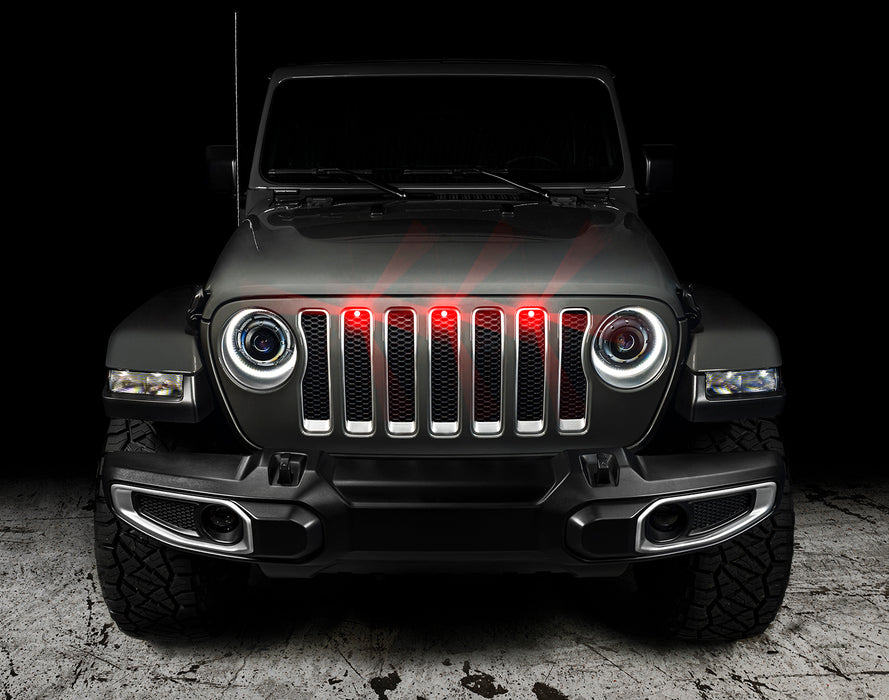 ORACLE Pre-Runner Style LED Grill Kit, Red, Jeep Wrangler JL (2018-2023), view 2