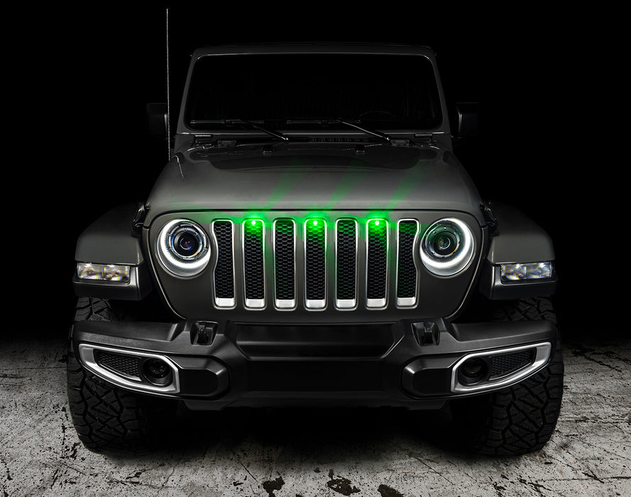 ORACLE Pre-Runner Style LED Grill Kit, Green, Jeep Wrangler JL (2018-2023), view 2