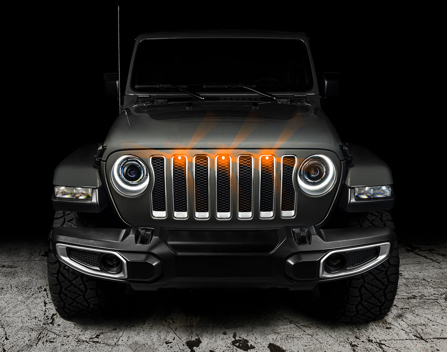 ORACLE Pre-Runner Style LED Grill Kit, Amber, Jeep Wrangler JL (2018-2023), view 3