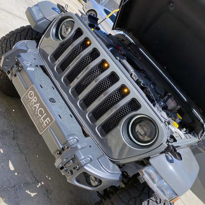 ORACLE Pre-Runner Style LED Grill Kit, Amber, Jeep Wrangler JL (2018-2023), view 6