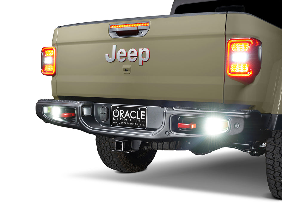 ORACLE Rear Bumper LED Reverse Lights, & Play Harness, 6000K, Jeep Gladiator JT w/Plug, view 3