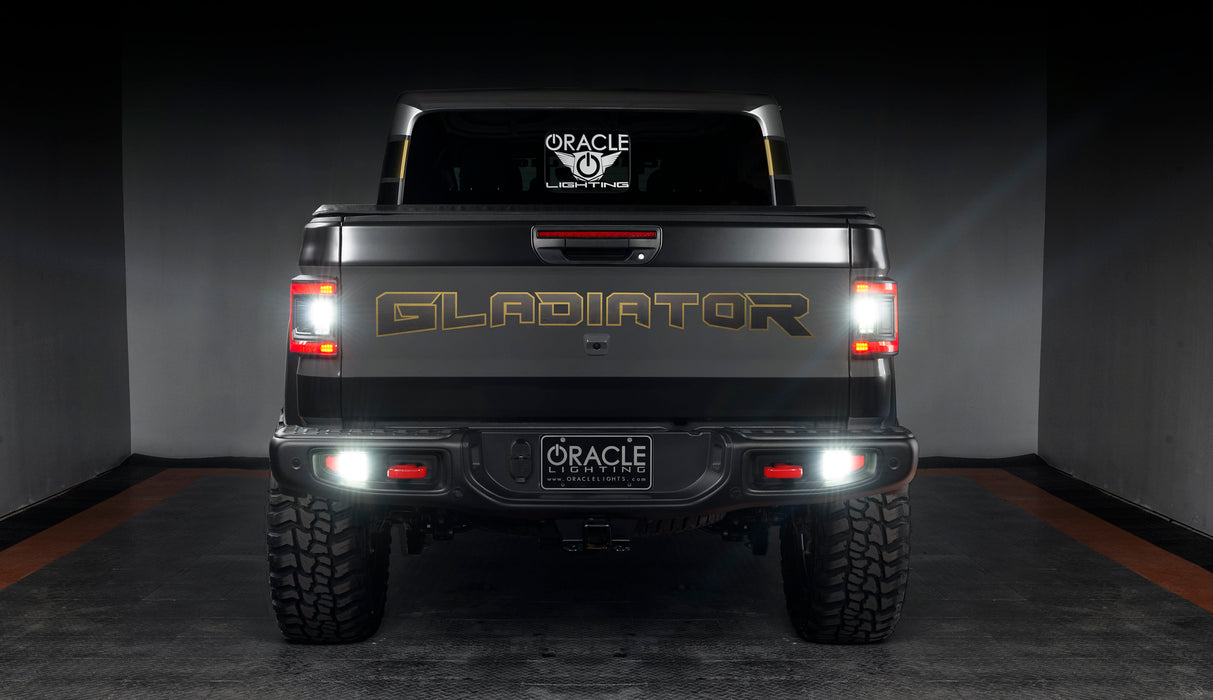 ORACLE Rear Bumper LED Reverse Lights, & Play Harness, 6000K, Jeep Gladiator JT w/Plug, view 4