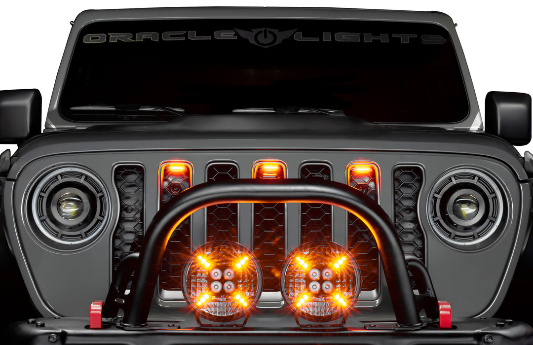 ORACLE Universal Pre-Runner Style LED Grill Light Kit (New Style), Tinted Lens, Amber, view 5